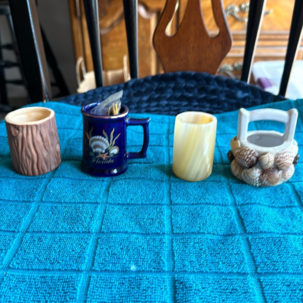 Lot of 4 Toothpick Holders